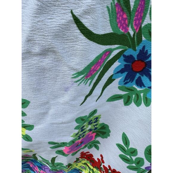 Vintage 1970s Mod Day Glow Neon Floral Retro Maxi Dress Sz Med Sleeveless Groovy - Picture 7 of 10